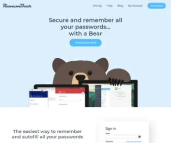 Remembear.com(Secure and remember all your passwords with RememBear. A simple app) Screenshot