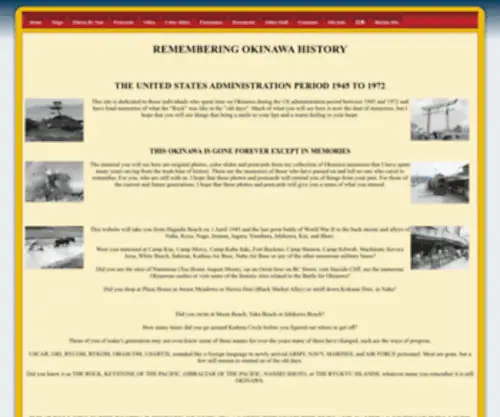 Rememberingokinawa.com(Remembering Okinawato 1972 United States Administration Period History) Screenshot