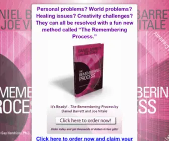 Rememberingprocessbook.com(The Remembering Process by Daniel Barrett and Joe Vitale) Screenshot