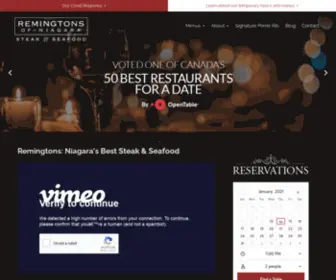 Remingtonsofniagara.com(Remingtons of Niagara Restaurant) Screenshot