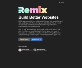 Remix.run(Remix is a full stack web framework) Screenshot