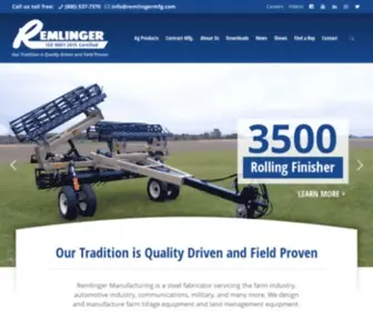 Remlingermfg.com(Agricultural Farm Equipment and Contract Manufacturing from Remlinger) Screenshot