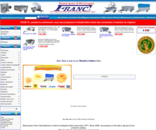 Remorques-Franc.com(Remorques Franc International) Screenshot
