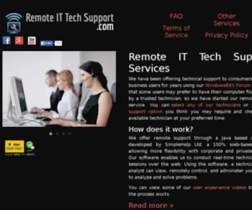 Remoteittechsupport.com(Remote IT Tech Support Services) Screenshot