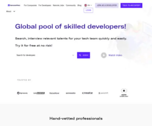 Remoteplatz.com(Hire Top 2% Remote Developers in 48 Hours) Screenshot