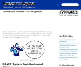 Removeandreplace.com(Appliance repair guides) Screenshot