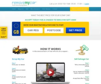 Removemycar.co.uk(Scrap My Car Instantly Online or Send to FREE Scrap Car Auction) Screenshot