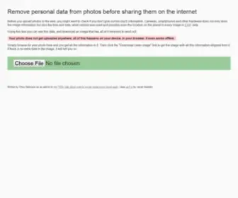 Removephotodata.com(Remove extra information from images) Screenshot