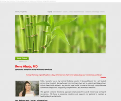 Renaahujamd.com(RENA AHUJA MD) Screenshot