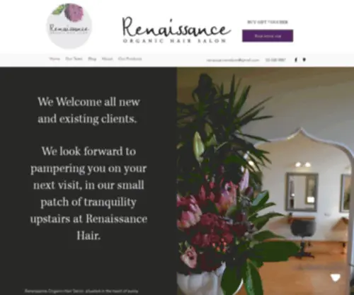Renaissancenelson.com(Renaissance Organic Hair Limited) Screenshot