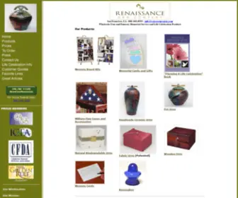 Renaissanceurns.com(Renaissance Urns Wholesalers) Screenshot