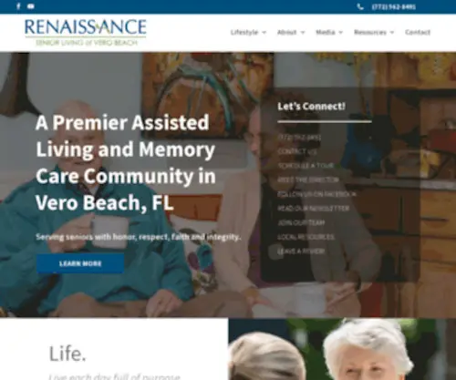 Renaissanceverobeach.com(Assisted Living and Memory Care) Screenshot