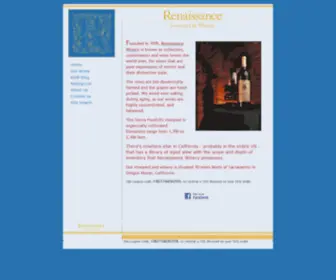 Renaissancewinery.com(Renaissance Vineyard and Winery) Screenshot