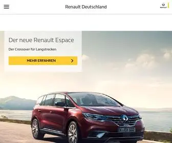 Renault.de(Willkommen auf der offiziellen Webseite von Renault Deutschland. Entdecken Sie unsere Modellpalette) Screenshot