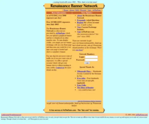 Renbanner.net(Renaissance Banner Network) Screenshot