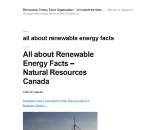 Renewableenergyfacts.org(We watch the facts) Screenshot