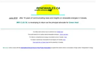 Renewables.ca(Canada's site for renewable energies) Screenshot
