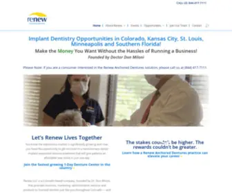 Renewcorp.com(Renew Anchored Dentures) Screenshot