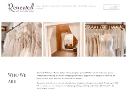 Renewedwithlove.ca(Renewed With Love Bridal Outlet) Screenshot