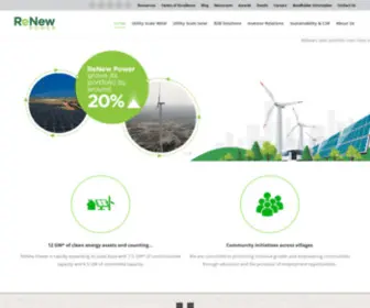 Renewpower.in(ReNew Power is India’s leading renewable energy Independent Power Producer (IPP)) Screenshot