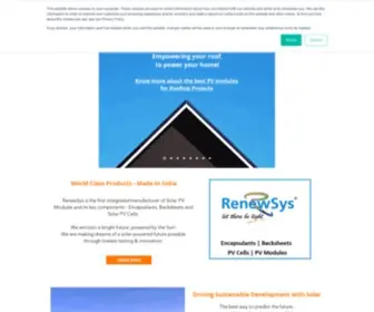 Renewsysworld.com(RenewSys, Simply the Best Solar PV Panels & Components) Screenshot