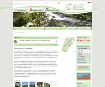 Rennsteig-SChwarzatal.de(TourismusRegion Rennsteig) Screenshot