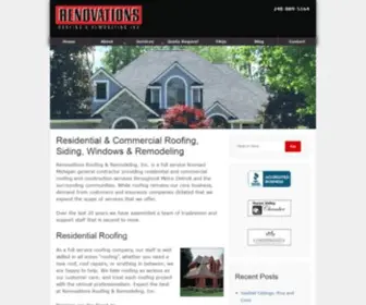 Renovationsroofing.com(Residentinal Roofing Commercial Roofing Company Michigan Remodeling) Screenshot