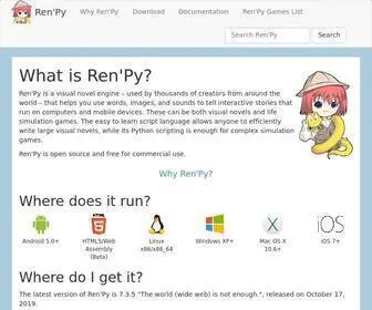 Renpy.org(The Ren'Py Visual Novel Engine) Screenshot