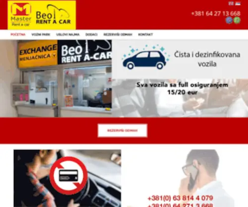 Rentacarmaster.com(Master rent a car Beograd aerodrom) Screenshot