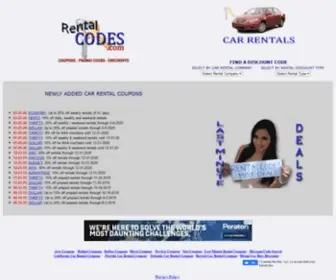 Rentalcodes.com(Car rental discount codes and rental car coupons) Screenshot