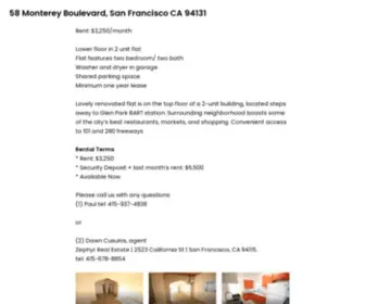 Rentalsca.com(58 Monterey Boulevard) Screenshot