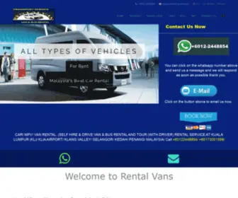 Rentalvan-Asia.com(Van Rental Kuala Lumpur) Screenshot