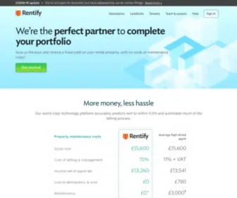 Rentify.com(The bespoke asset management service for property developers and investors) Screenshot