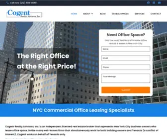 Rentnyoffice.com(Cogent Realty Advisors) Screenshot