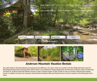 Rentourcabins.biz(Anderson Mountain Realty & Rentals Inc) Screenshot