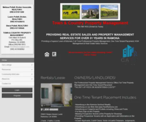 Rentramona.com(Town & Country Property Management) Screenshot