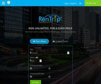 Rentrip.in(Rentrip is a leading motorbike rental company) Screenshot