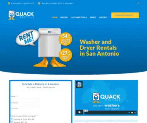 Rentwasherdryersanantonio.com(QUACK) Screenshot