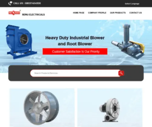 Renuelectricals.com(Air Blower Manufacturer In Mumbai) Screenshot