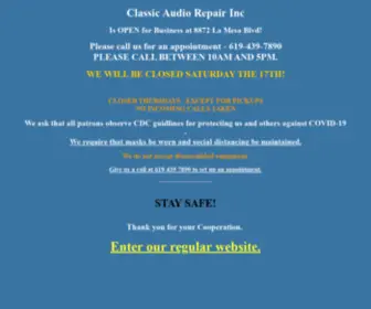 Repairaudio.com(Classic Audio Repair Inc) Screenshot