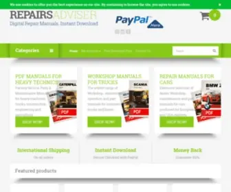 Repairsadviser.com(Factory Workshop Service Manuals) Screenshot