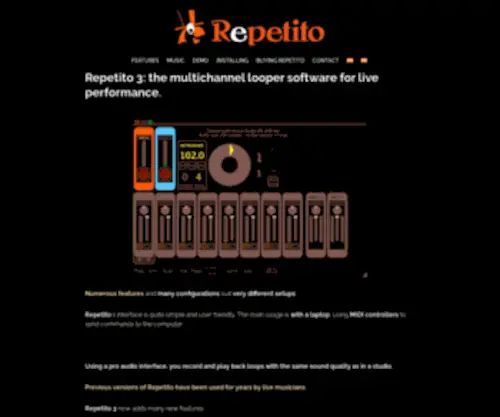 Repetito.com(The Multichannel Looper Software for Live Performance) Screenshot