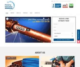 Repipingspecialist.com(Copper PEX Repiping Specialist) Screenshot