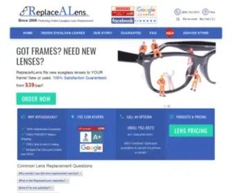 Replacealens.com(Eyeglass Lens Replacement) Screenshot