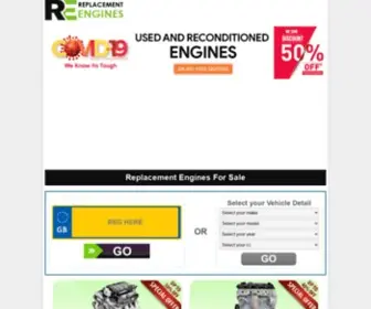 Replacementengines.co.uk(Engines for sale) Screenshot