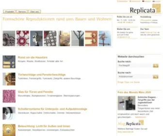 Replicata.de(Formschöne Reproduktionen und Replikate rund ums Bauen und Wohnen) Screenshot