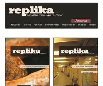 Replika.hu(Társadalomtudományi folyóirat) Screenshot