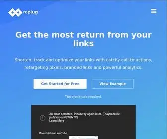 Replug.io(URL Shortener) Screenshot