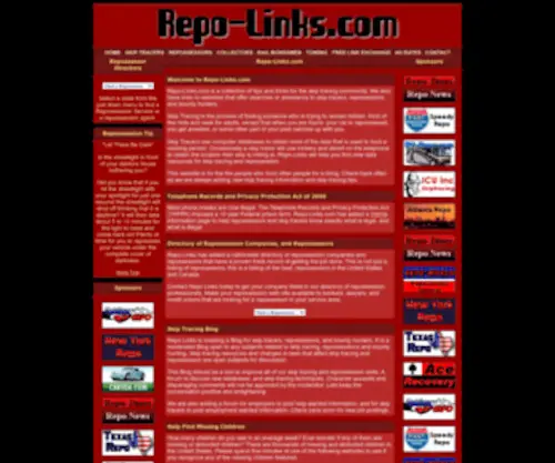 Repo-Links.com(Repo-Links Repo Tips, Repossession Tricks and repo Links) Screenshot