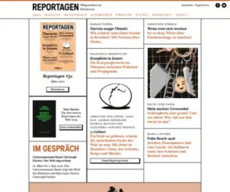 Reportagen.com(Das unabhängige Magazin für erzählte Gegenwart) Screenshot